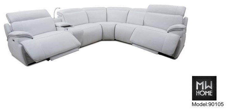 MW Home Cosmo 90105 Cosmo White Cosmo 6Piece Sectional Baer's